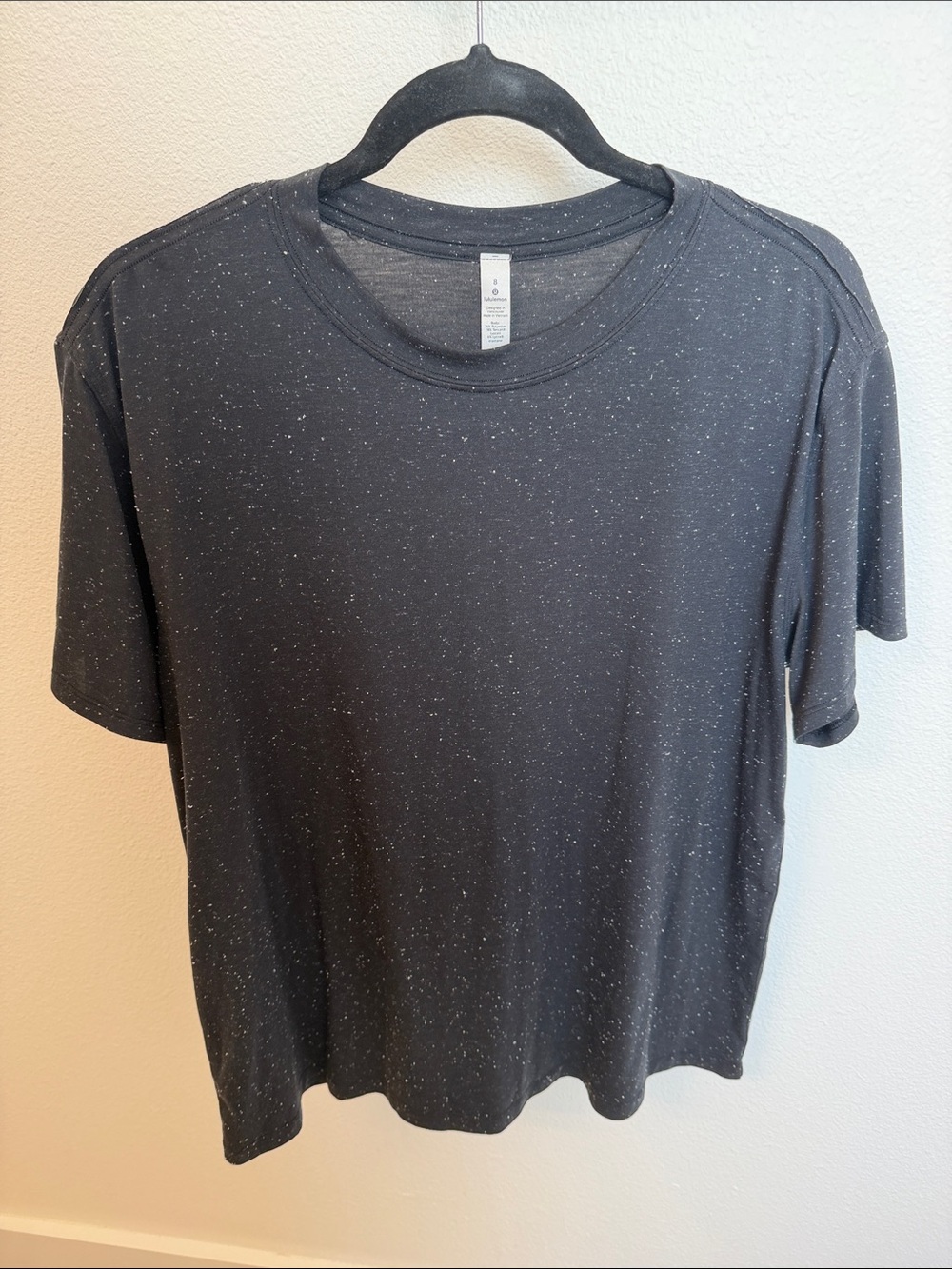 Women's Lululemon Black Speckle Short Sleeve Crew Tee